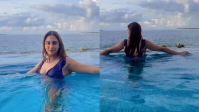 Krystle D’souza Raises The Temperature High With Her Blue Swimwear Look In Maldives
