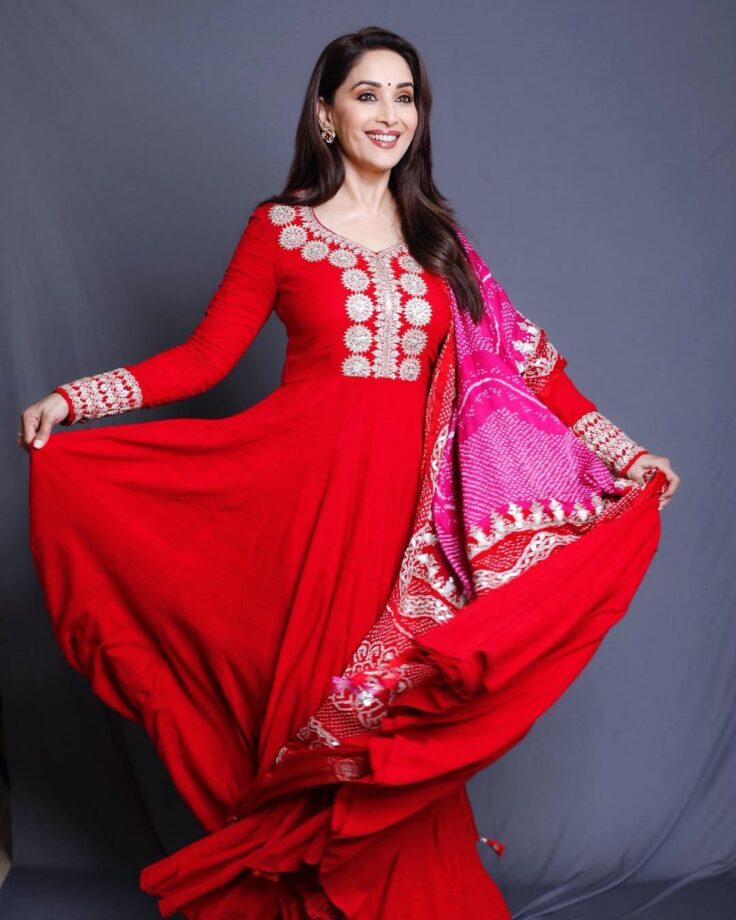 Madhuri Dixit, The Dhak Dhak Girl, Looks Stunning In Shades Of Red - 1