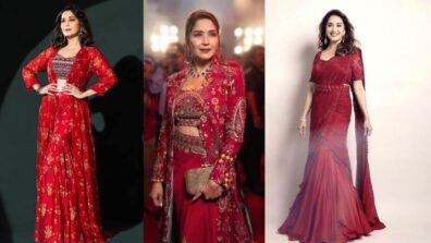 Madhuri Dixit, The Dhak Dhak Girl, Looks Stunning In Shades Of Red