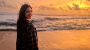 Malavika Mohanan enjoys waves and beauty of sea, Shriya Pilgaonkar comments