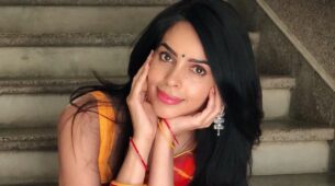Mallika Sherawat Looks Ethereal In Orange Saree With Yellow Sleeveless Blouse
