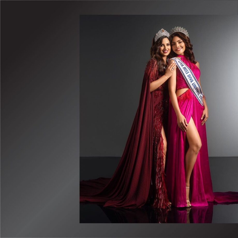 Miss Universe Harnaaz Sandhu and Miss Diva Divita Rai strike mesmerizing poses; fans call them ‘our queens’ - 2