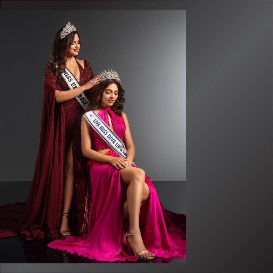 Miss Universe Harnaaz Sandhu and Miss Diva Divita Rai strike mesmerizing poses; fans call them ‘our queens’ - 0