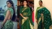 Mouni Roy, Anushka Sharma, and Deepika Padukone, B-town divas slaying in green silk saree