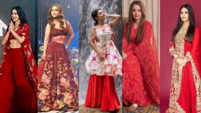 Navratri 2022: Day 2 Sara Ali Khan, Hina Khan, Avneet Kaur, Trisha Krishnan, And Aishwarya Rai Red Outfits Add Glamour To Festive Season