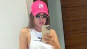 Nia Sharma flaunts curvaceous midriff in pink yoga trousers, are you sweating?