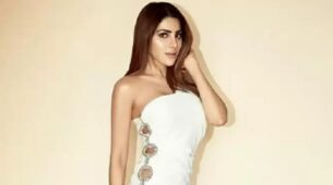 Nikki Tamboli looks bewitchingly beautiful in thigh-high slit dresses, and fans are lovestruck