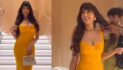 Nora Fatehi Looks Fiery Hot In Yellow Bodycon Midi Dress