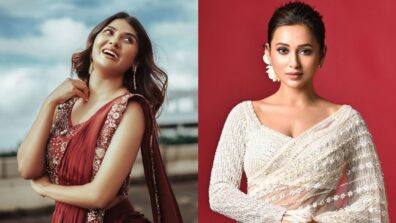 Parno Mittra in maroon designer lehenga saree or Mimi Chakraborty in white feathery sequin saree: Whose ethnic look is statement-making?