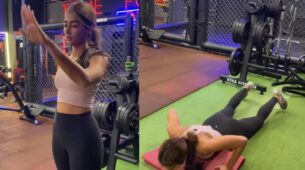 Pooja Hegde shares fitness moment with bralette and black trousers, fans are sweating