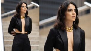 Radhika Madan Looks Fiery Hot In Braless Black Bold Outfit