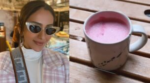 Rakul Preet Singh Enjoys Her Healthy Beetroot Latte Flaunting Her Red Tongue