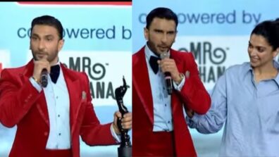 “Ranveer Singh powered by Deepika Padukone,” says the actor getting emotional while receiving the Best Actor award