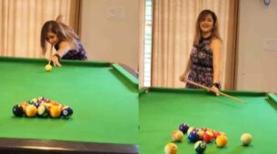 Rashami Desai tries her hand at playing pool, Bhojpuri divas Akshara Singh and Monalisa like it