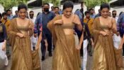 Rashmika Mandanna Looks Divine In Gold Lehenga For Her Film Promotion Look