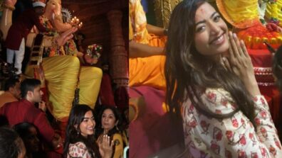 Rashmika Mandanna Smiles All The Way Clearing The Crowd To Seek Blessings Of Lalbaugcha Raja, Looking Pretty In Ethnic Designed Lehenga