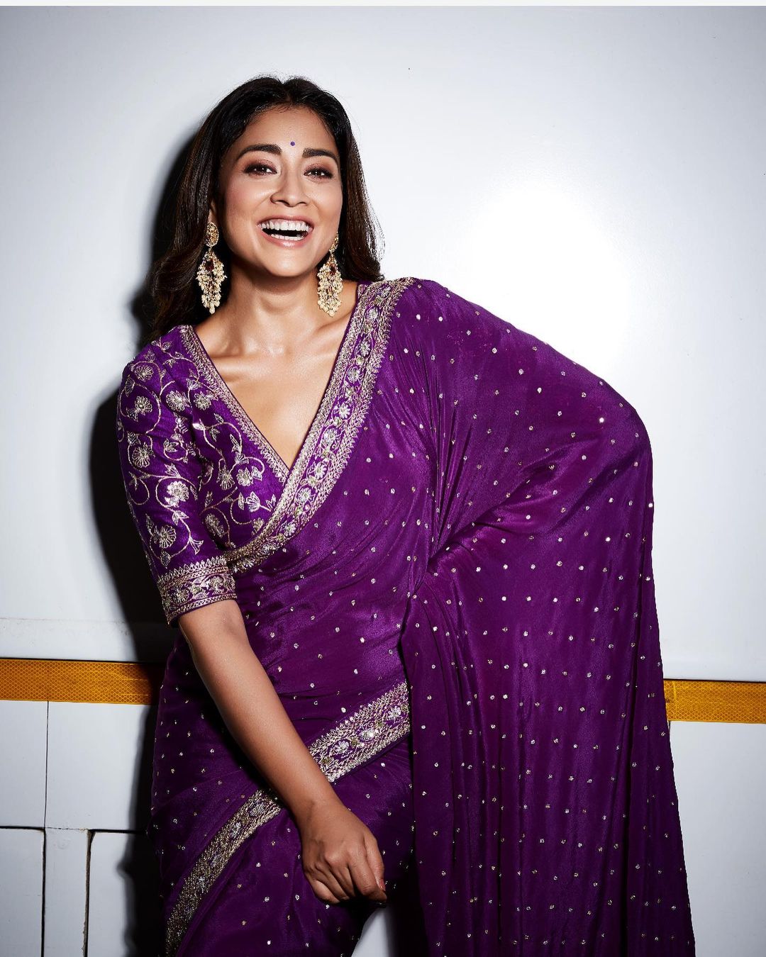 Shriya Saran, Trisha Krishnan, And Samantha Ruth Prabhu Dazzling In Purple  Sarees, See Pics | IWMBuzz