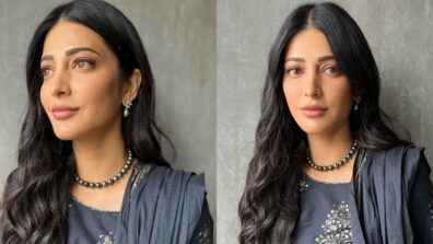 Shruti Haasan drops candid snaps on internet with ethnicity vibes, looks droolworthy in grey salwar kameez and minimal makeup