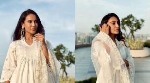 Surbhi Jyoti is beauty personified in embellished white salwar suit