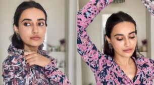 Surbhi Jyoti stabs hearts with perfection in lavender printed outfit, come fall in love with her eyes
