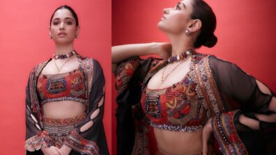 Tamannaah Bhatia Fascinates Us In Anamika Khanna’s Multicoloured Printed Lehenga For Red Carpet Look