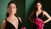 Tamannaah Bhatia Looks Breathtaking Gorgeous In Black Bodycon Gown With Huge Rose
