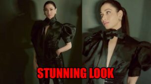 Tamannaah Bhatia Looks Electrifying In Bow Detailed Shimmery Pantsuit