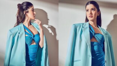 “There Is A Shade Of Blue For Every Girl” Shanaya Kapoor Looks Hot In Blue One-shoulder Cut-out Dress With A Blazer