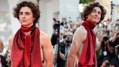 Timothée Chalamet Went Bold And Wore A Blood-red Backless Top To the Venice Film Festival, See Pics