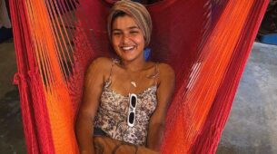 TMKOC babe Nidhi Bhanushali is all about bohemian vibes in printed monokini, see chill out moment