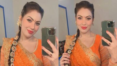 TMKOC diva Munmun Dutta is slaying in orange Bengali saree, Bigg Boss star Pratik Sehajpal loves it