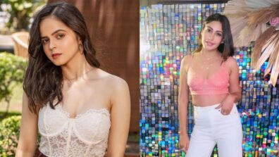 TMKOC diva Palak Sindhwani and Surbhi Chandna raise oomph game in white and pink bralette, see sensuous moments