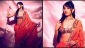 Trending: Nora Fatehi is giving us retro vibes in Manish Malhotra special shimmery plunging neckline saree, check out