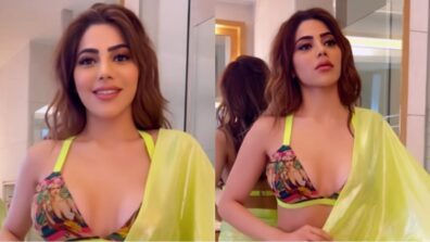 Uff Haye Garmi: Nikki Tamboli flaunts sensuous curves in deep-neck blouse and saree, fans sweat