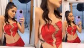 Urfi Javed is ultimate queen of sensuality in red broken heart metallic cropped outfit, flaunts midriff with perfection