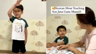 Viral video: An adorable video of a Korean mom teaching her little son the Indian National Anthem “Jana Gana Mana”