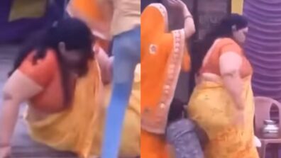 Viral Video: Aunty Dances To A Haryanvi Song And Falls On The Youngster Dancing Behind Her