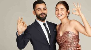 Power Couple: Anushka Sharma manifests her queen self in golden sequinned one-shoulder gown, Virat Kohli charms in tuxedo