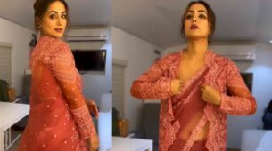 Watch: Hina Khan shares irresistible video in transparent saree, says, “halka halka suroor hai…”