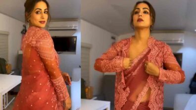 Watch: Hina Khan shares irresistible video in transparent saree, says, “halka halka suroor hai…”