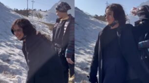 Watch: Jannat Zubair Rahmani gets playful with brother amidst snowfall, see beautiful sibling moment