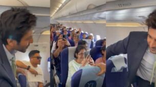 Watch: Kartik Aaryan travels in economy class enroute Jodhpur, see what happened inside flight