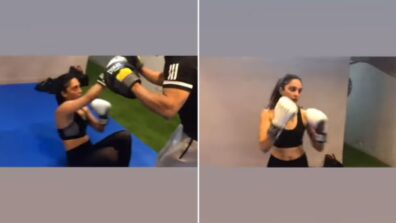 Watch: Kiara Advani trains hard in MMA in black bralette and yoga trousers, fans impressed