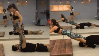 Watch: KKK 12 babe Rubina Dilaik flaunts flexibility in black bralette and printed slit skirt, we are sweating