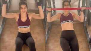 Watch: Kriti Sanon sweats it out in gym in maroon bralette and black yoga pants, check ASAP