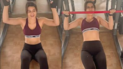 Watch: Kriti Sanon sweats it out in gym in maroon bralette and black yoga pants, check ASAP