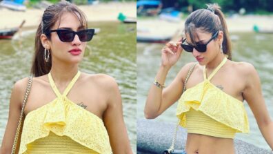 Yummy Mummy’ Nusrat Jahan flaunts gorgeous curves and navel in yellow crop top, fans feel the heat