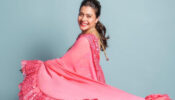 90s Queen Kajol Looks Magnificent In Manish Malhotra Designed Coral Pink Ruffled Saree