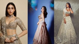 Janhvi Kapoor, Tara Sutaria and Sara Ali Khan look divine in Manish Malhotra’s exclusive lehenga couture
