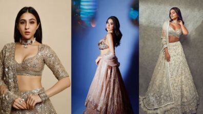 Janhvi Kapoor, Tara Sutaria and Sara Ali Khan look divine in Manish Malhotra’s exclusive lehenga couture